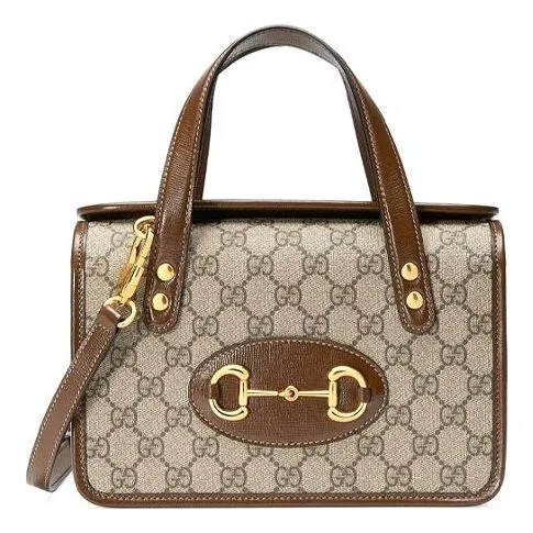 (WMNS) GUCCI Canvas Horsebit 1955 Old Flower Logo Single-Shoulder Bag Mini Brown