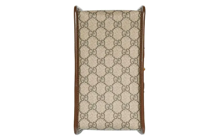 (WMNS) GUCCI Canvas Horsebit 1955 Old Flower Logo Single-Shoulder Bag Mini Brown