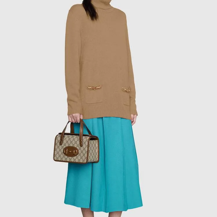 (WMNS) GUCCI Canvas Horsebit 1955 Old Flower Logo Single-Shoulder Bag Mini Brown