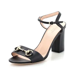 Women's Horsebit Ankle Strap Sandals Leather