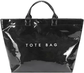 Women's Large PVC Tote Bag Clear Plastic Handbags Top Handle Handbag, Clear Bag for Women Large Carry All Tote Bag